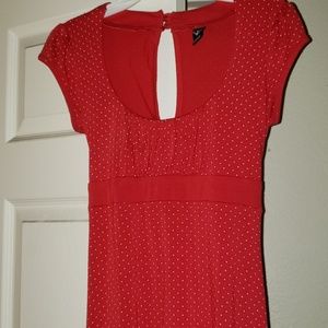 Red polka dot dress